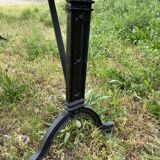 Large beech bistro coffee table and cast iron base French Paris