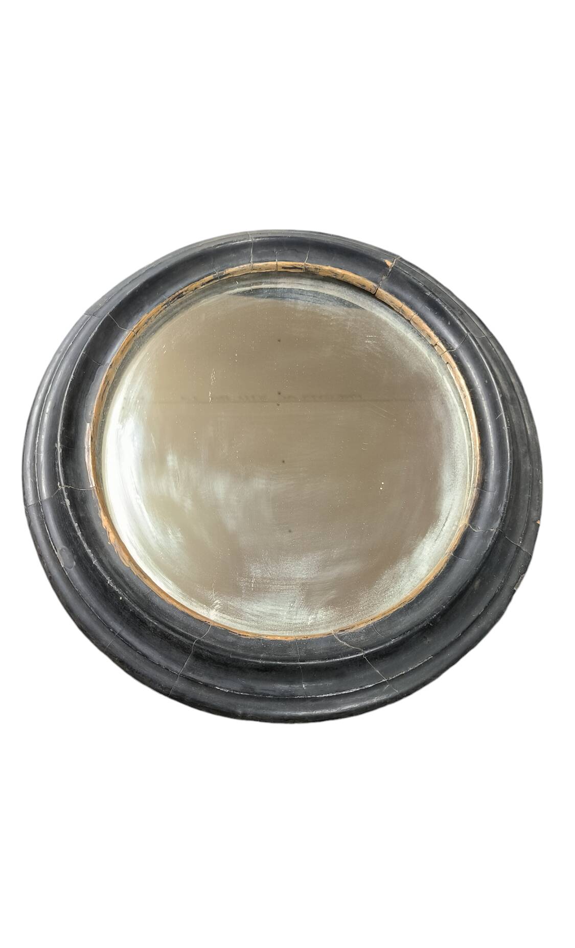 Antique oval wooden mirror