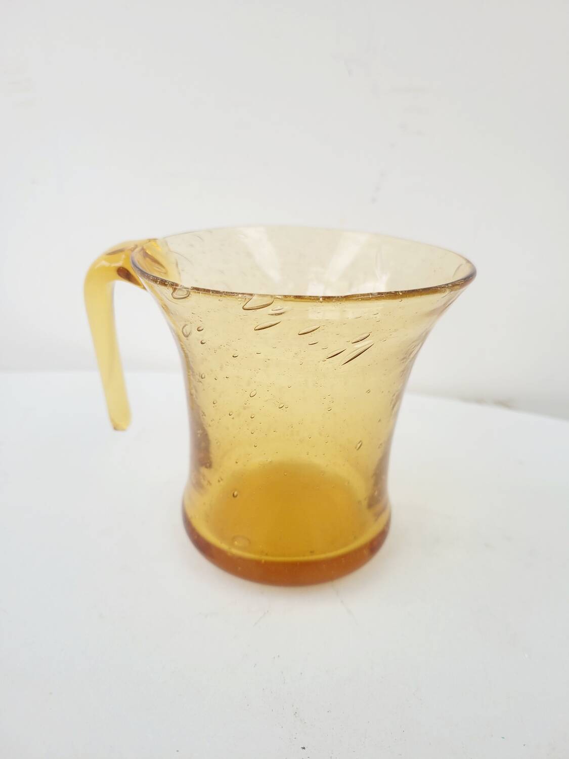Vintage punch service blown glass Biot amber