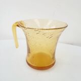 Vintage punch service blown glass Biot amber