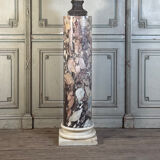 Column in purple and white breccia marble from Carrara, 19th century