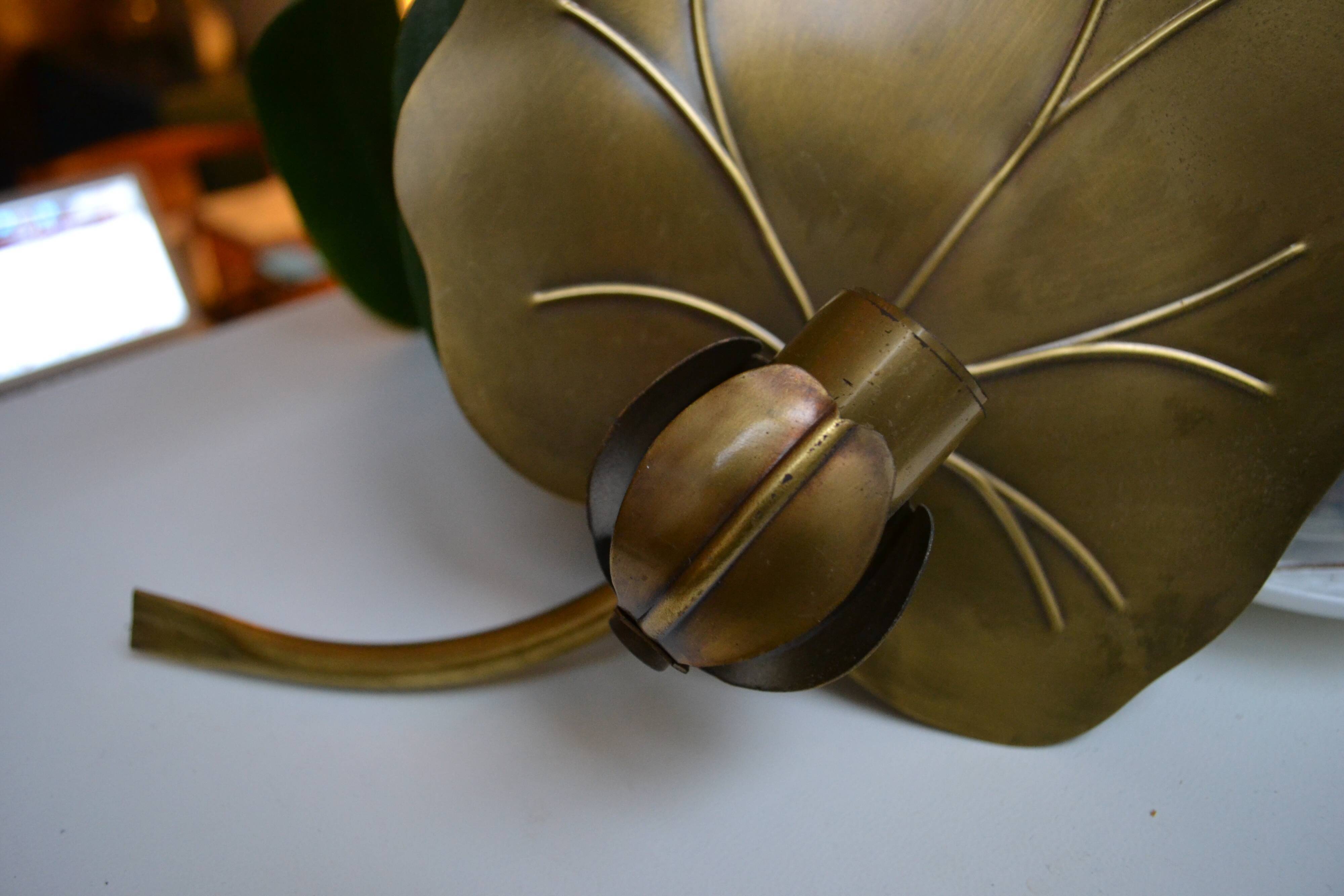 Pair of wall lights brass 70s