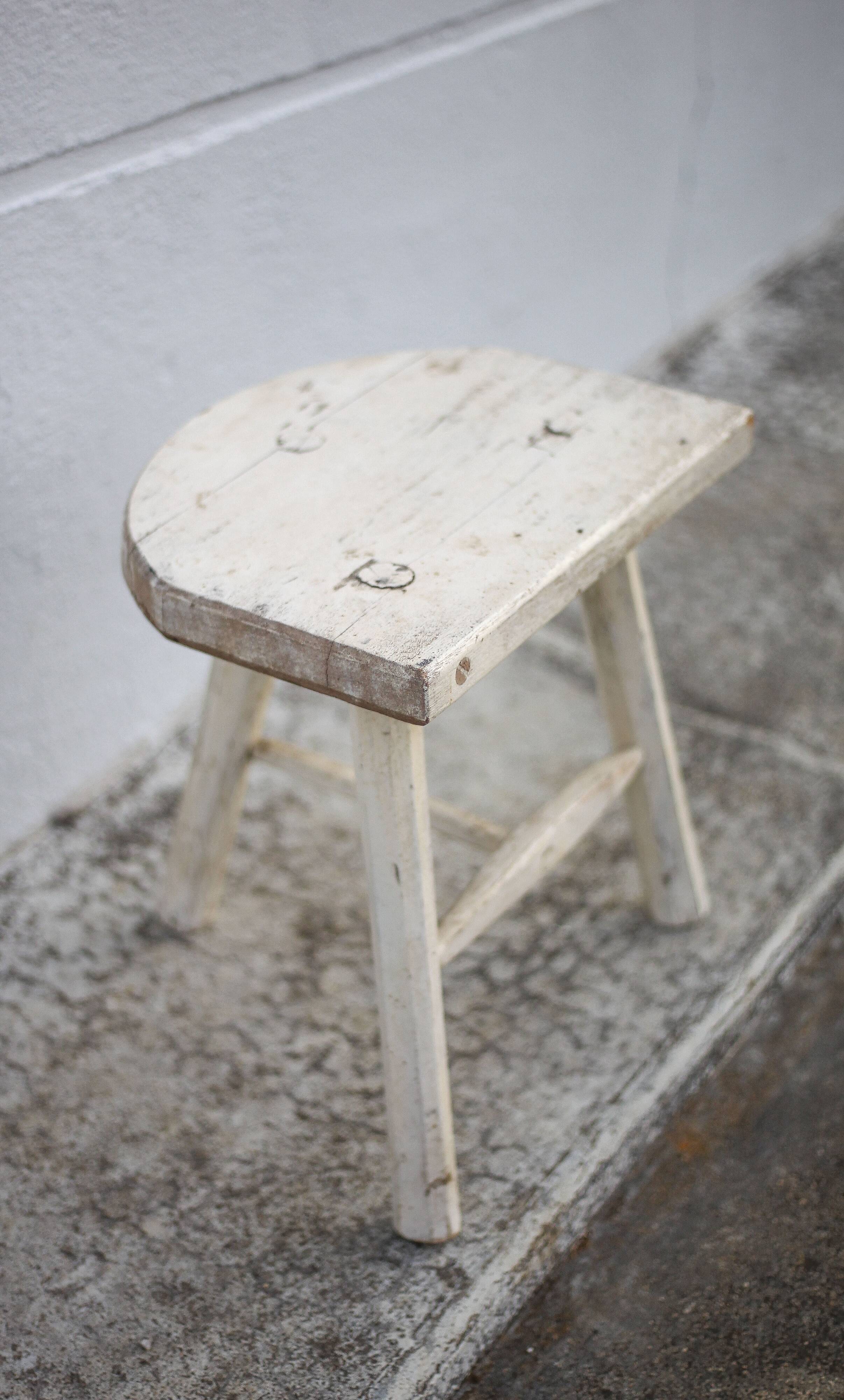 Tripod stool, wooden stool, milking stool, antique stool