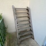 Workshop staircase in vintage raw wood