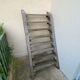 Workshop staircase in vintage raw wood
