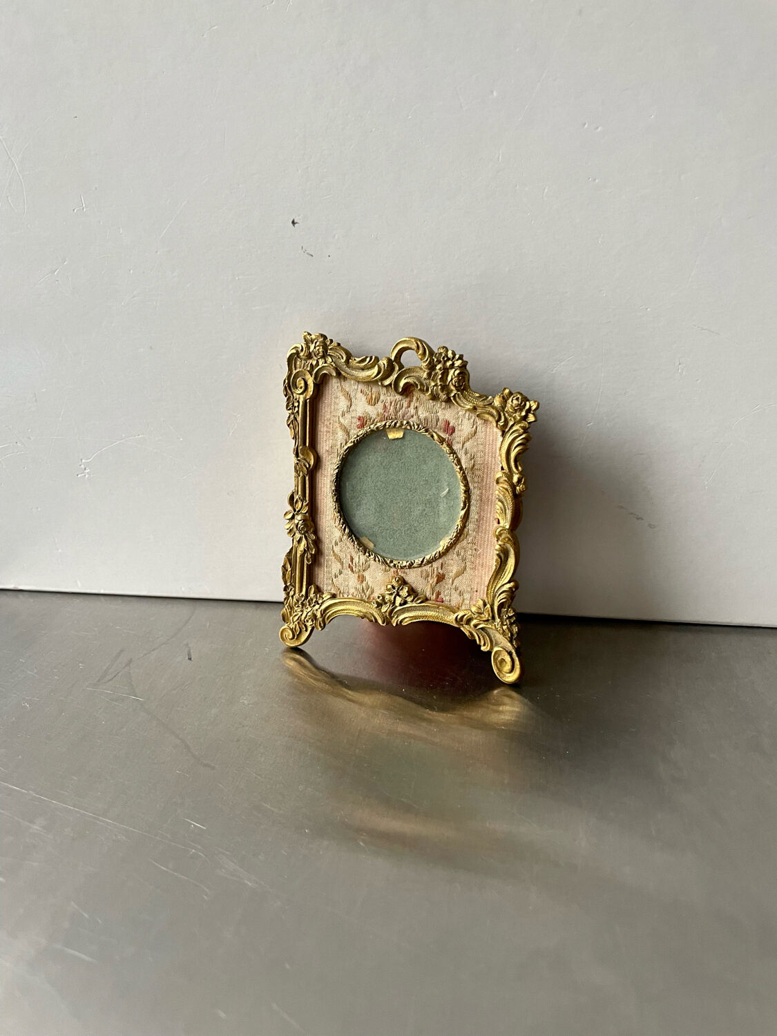 Metal gold colored picture frame brass