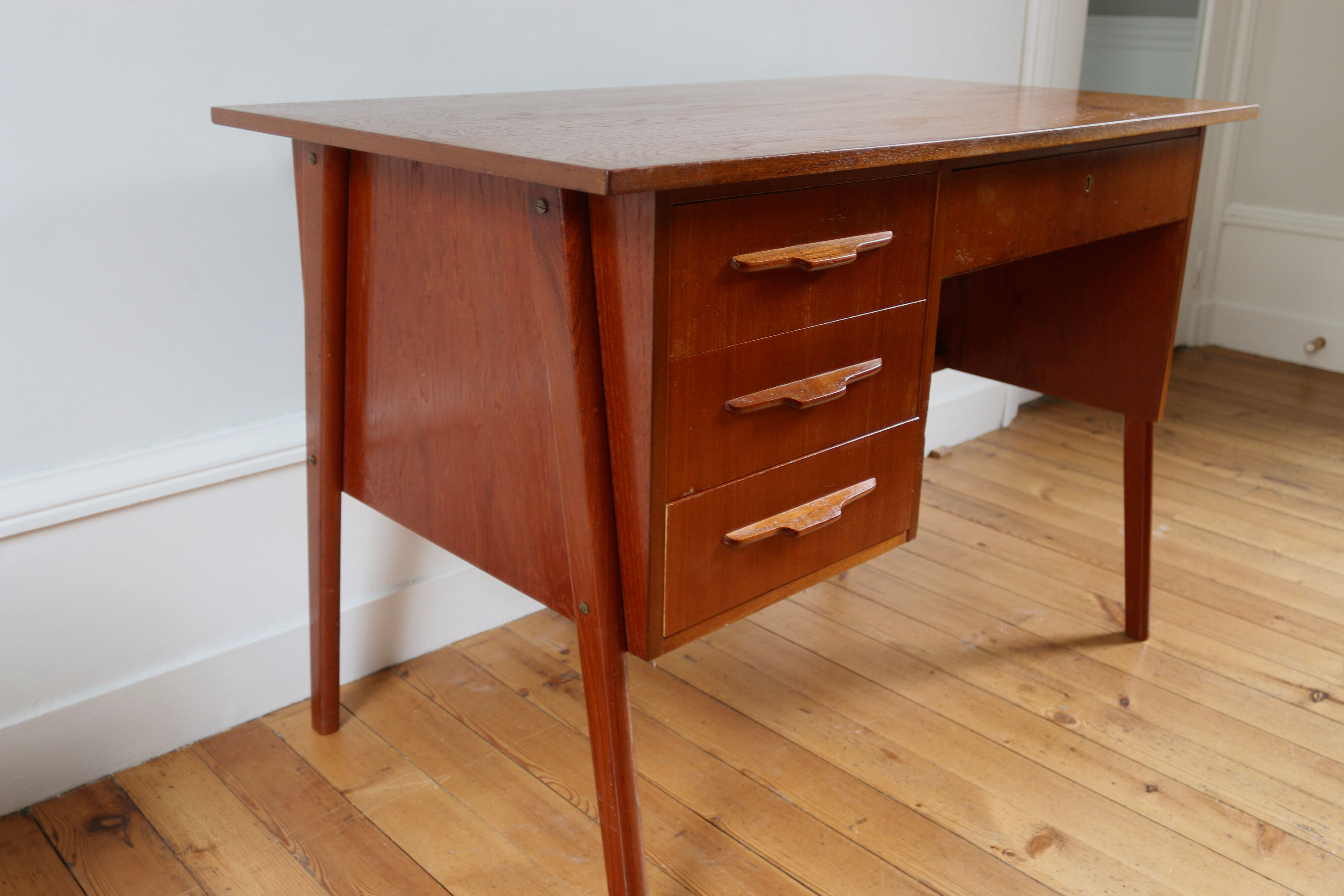Scandinavian vintage teak desk 1960