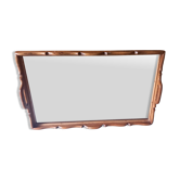 Large wooden and glass serving tray from the 1950s.