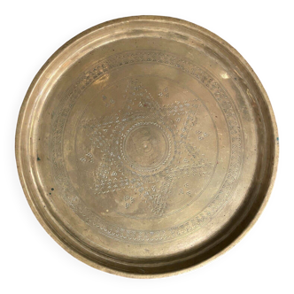 Oriental tea tray in copper or brass mid-20th century