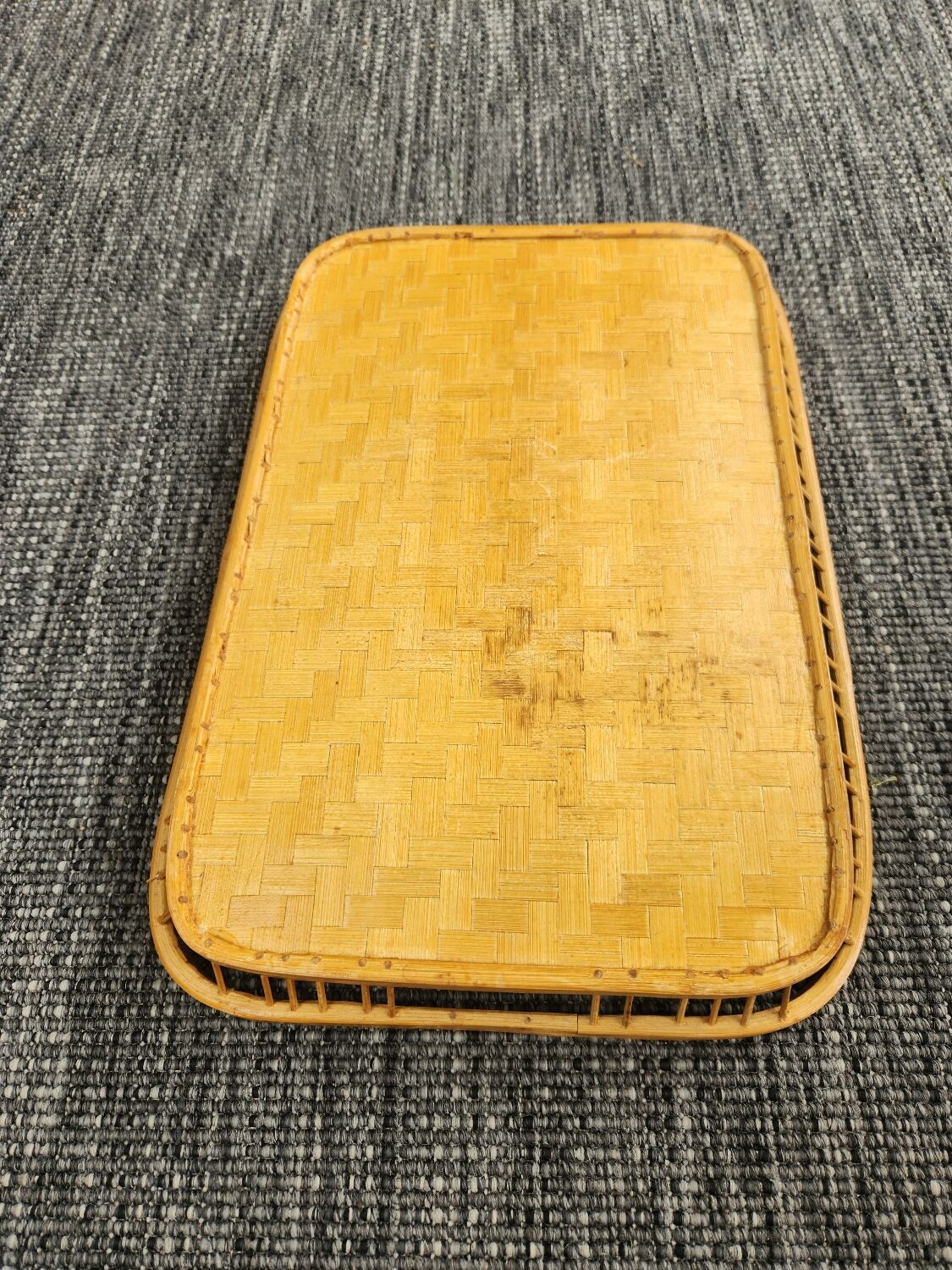 Wicker and banana leaf platter