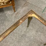 NIII style coffee table brass and travertine