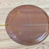 Mirror scandinavian teak 45 cm, round, 60s