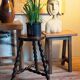 Tripod stool solid wood turned vintage
