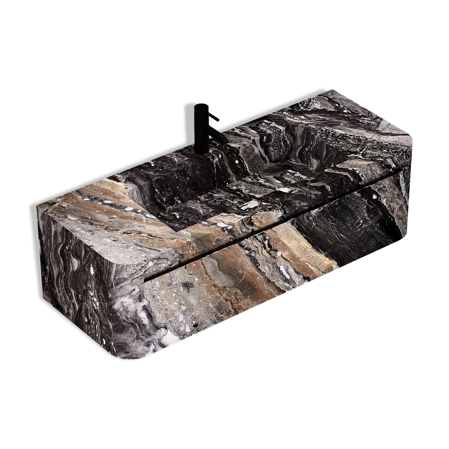 Lyke - meuble lavabo mural Grey Galaxy