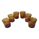 6 Vintage Amber Water Glasses. DURALEX