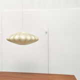 Modern UFO disc cocoon pendant lamp from the mid-century by Friedel Wauer for Goldkant Leuchten, Germany, 1960s.