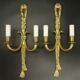 Large pair of wall lights, eagle heads, Louis XVI style from Hettier Vincent - gilded bronze