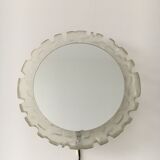 Hillebrand vintage Lucite wall mirror with backlight , 1970's , Germany