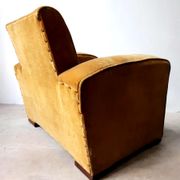 Art Deco arm in mustard coloured velvet 1930/1940