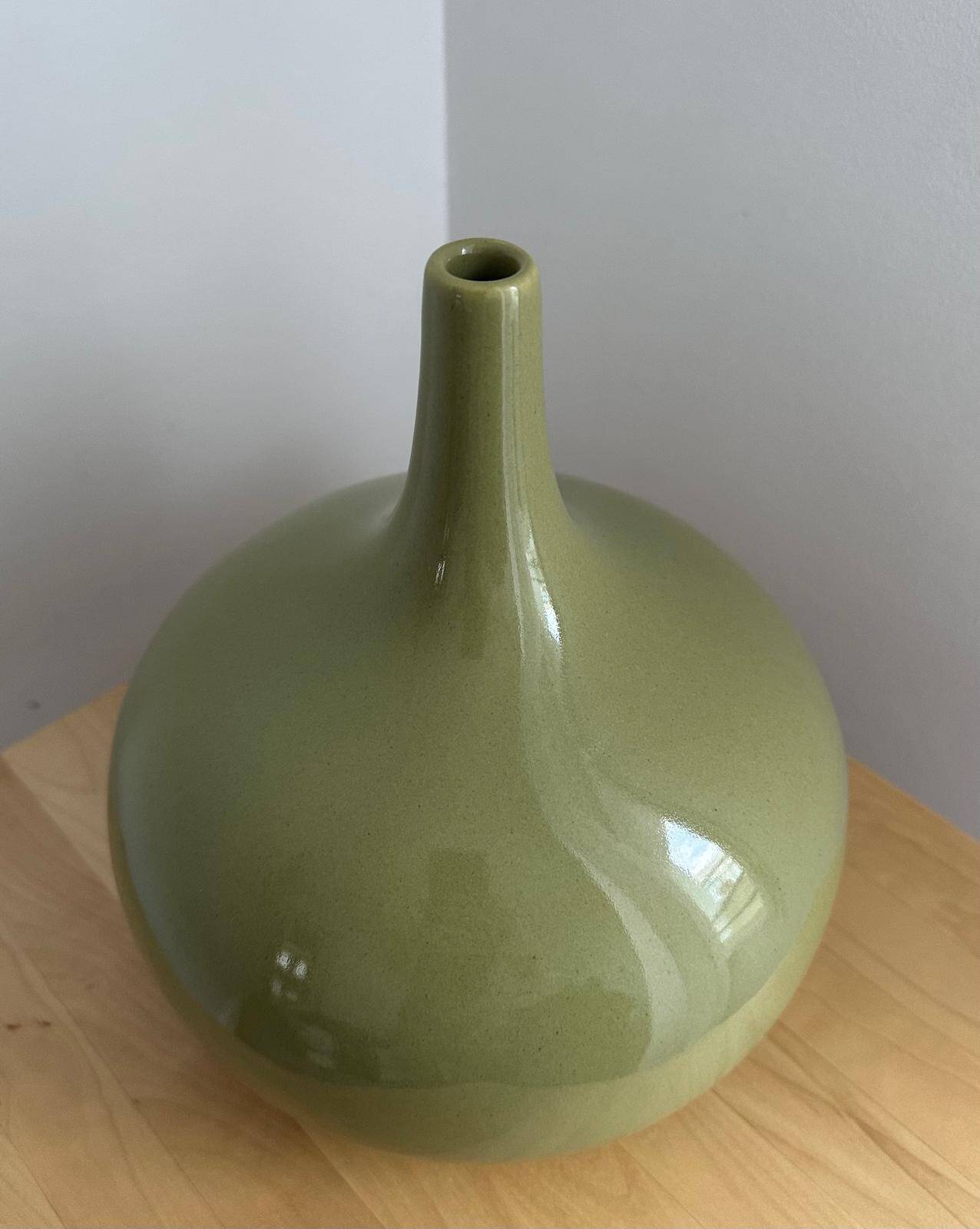 Large glazed ceramic ball vase LES HERITIERS FRANCE - By Aimé Cécil