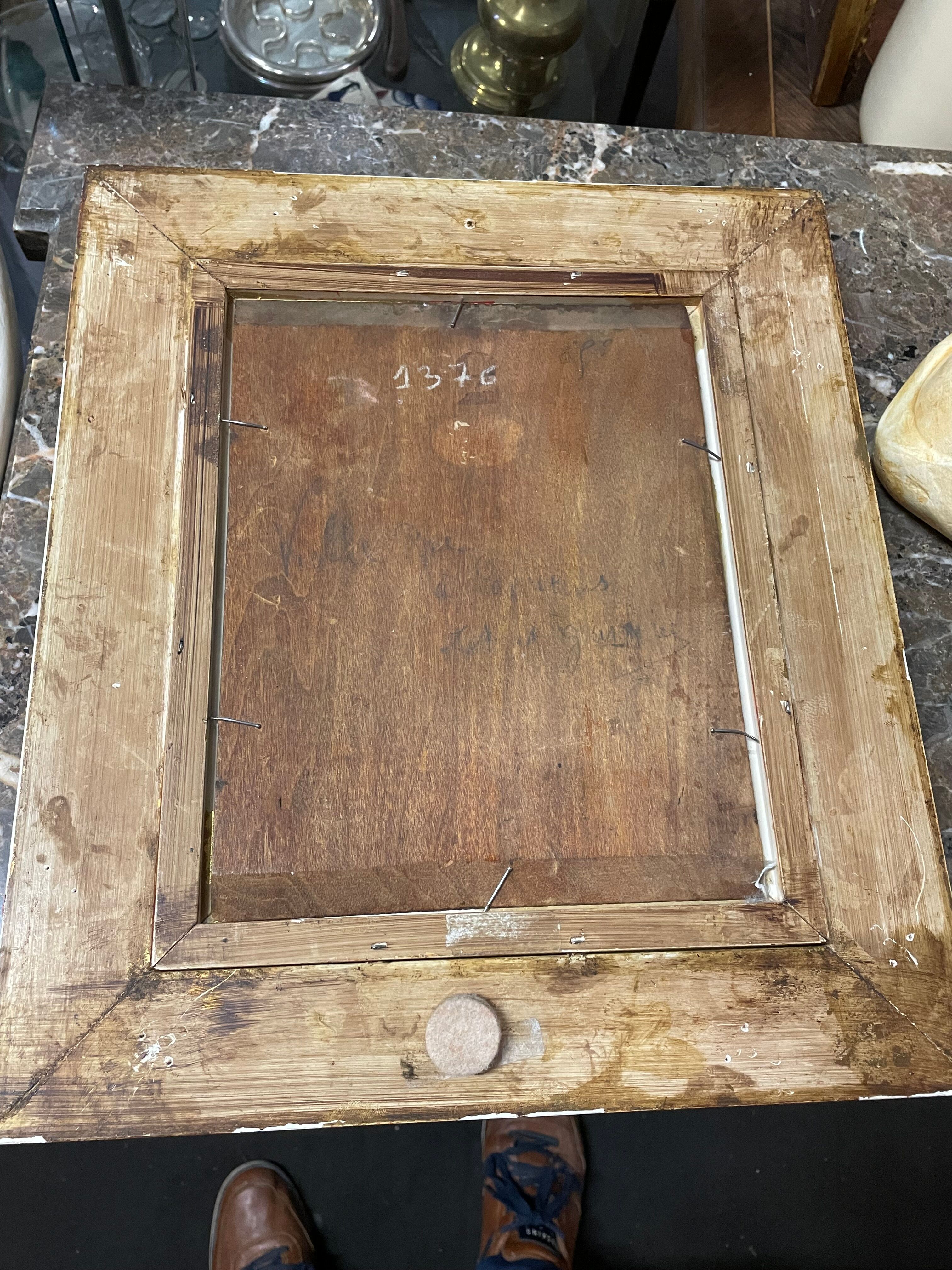 Oil on panel of courregelongue old picturesque street