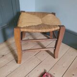 40s wooden and straw stool