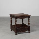 Oak carved square Side Table, Belgium 18th Century