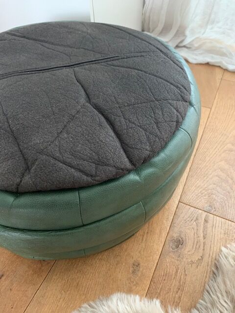 Pouf skaï vintage