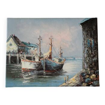 Marine painting oil on canvas signed Reynolds