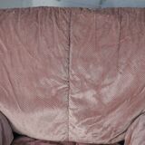 Cinna, pair of armchairs foam and velvet ras pink pale, France, circa 1970