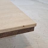 Italian Coffee Table in Travertine and Granite, 1980s