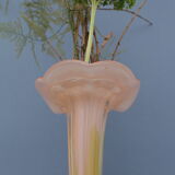 Vase shape flower orange glass Murano 80s