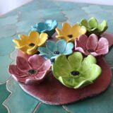 Set of 10 floral ceramic bowls, Bagnoles de l'Orne – years