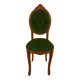 Chaise médaillon ancienne chic de style avec tissus velours vert et clous