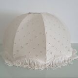 Hanging lampshade in English embroidery