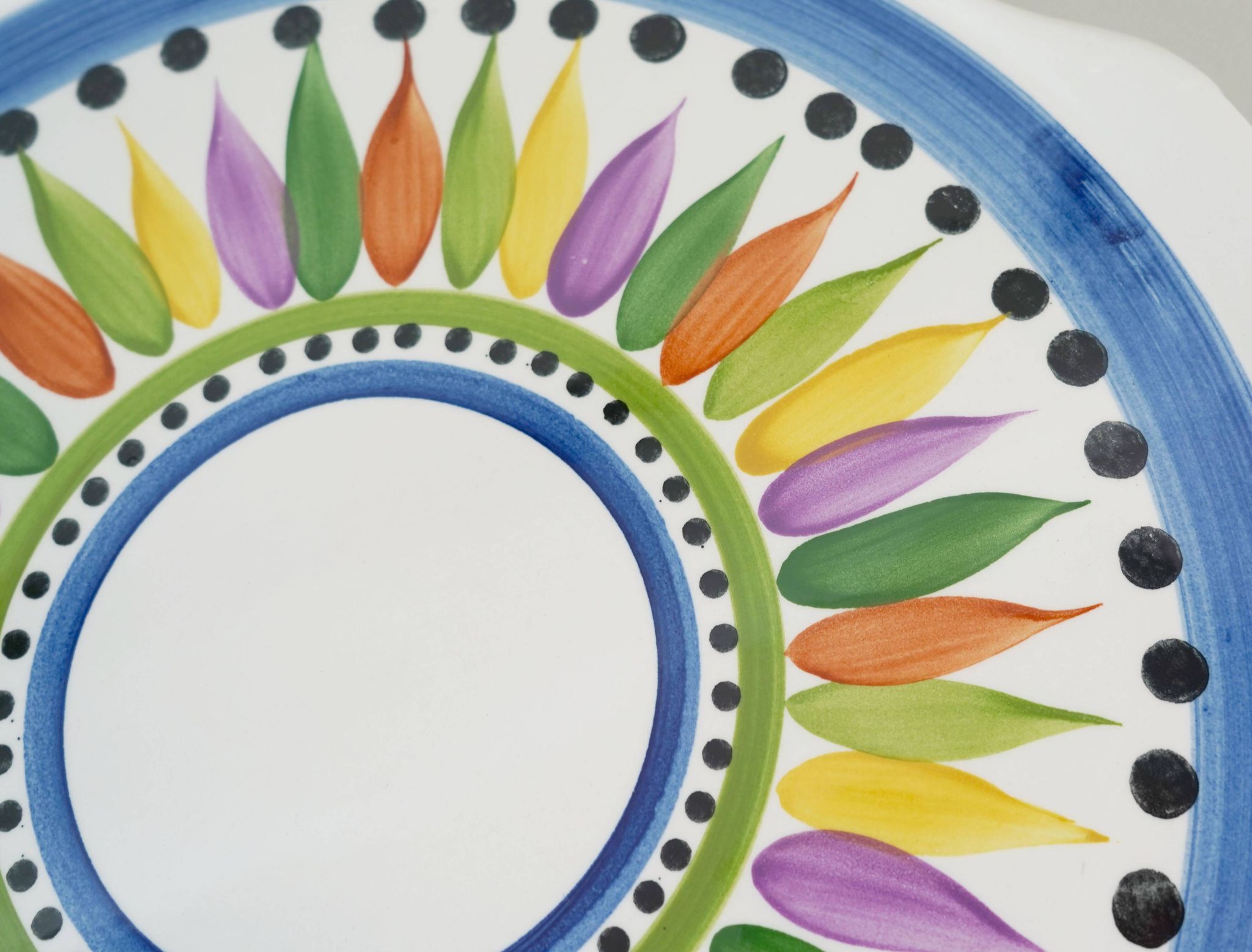 Rare 1950s cake plate villeroy & boch hand painted decor 'karla'