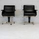 Pair of swivel armchairs, imitation leather and steel, Italy, circa 1960.