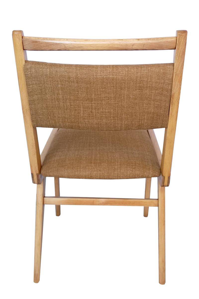Mid-Century Beech Wood and Tobacco Velvet Jar Chair Wool Millais by Dedar, Poland, 1960s