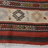 2x10 Kilim Red & Beige Hallway Kilim Runner, 69x316 Cm