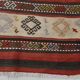 Tapis de couloir Kilim rouge et beige 2x10, 69x316 cm