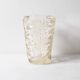 Mid-century Solid Heavy Clear Pattered Glass Flower Vase / Fidenza / Italy