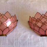 Mother-of-pearl lotus wall lamps