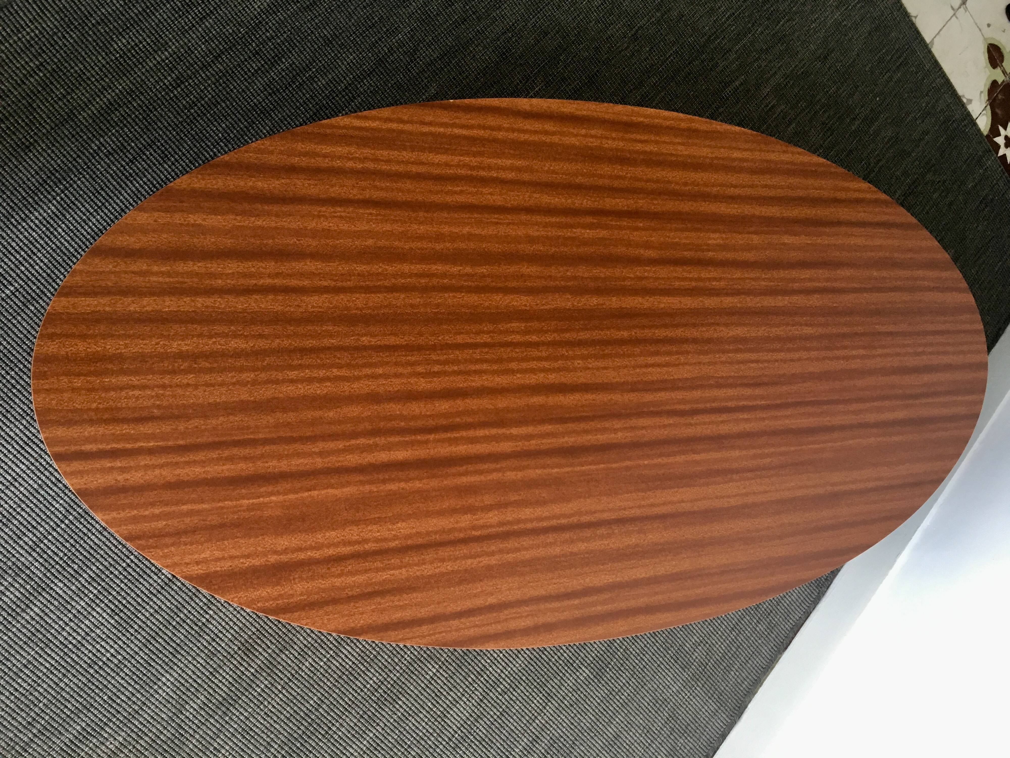 Table design low, oval shape, vintage.