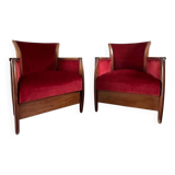 2 x Art Nouveau club chairs.