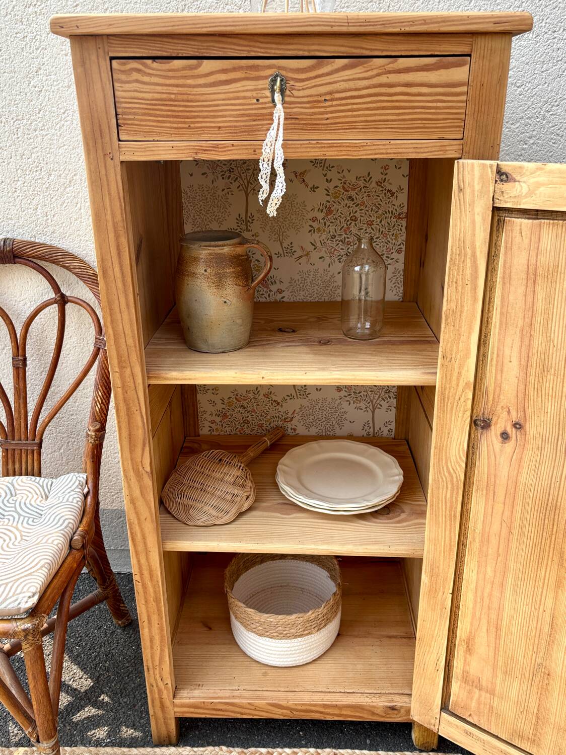 Parisian sideboard in raw wood