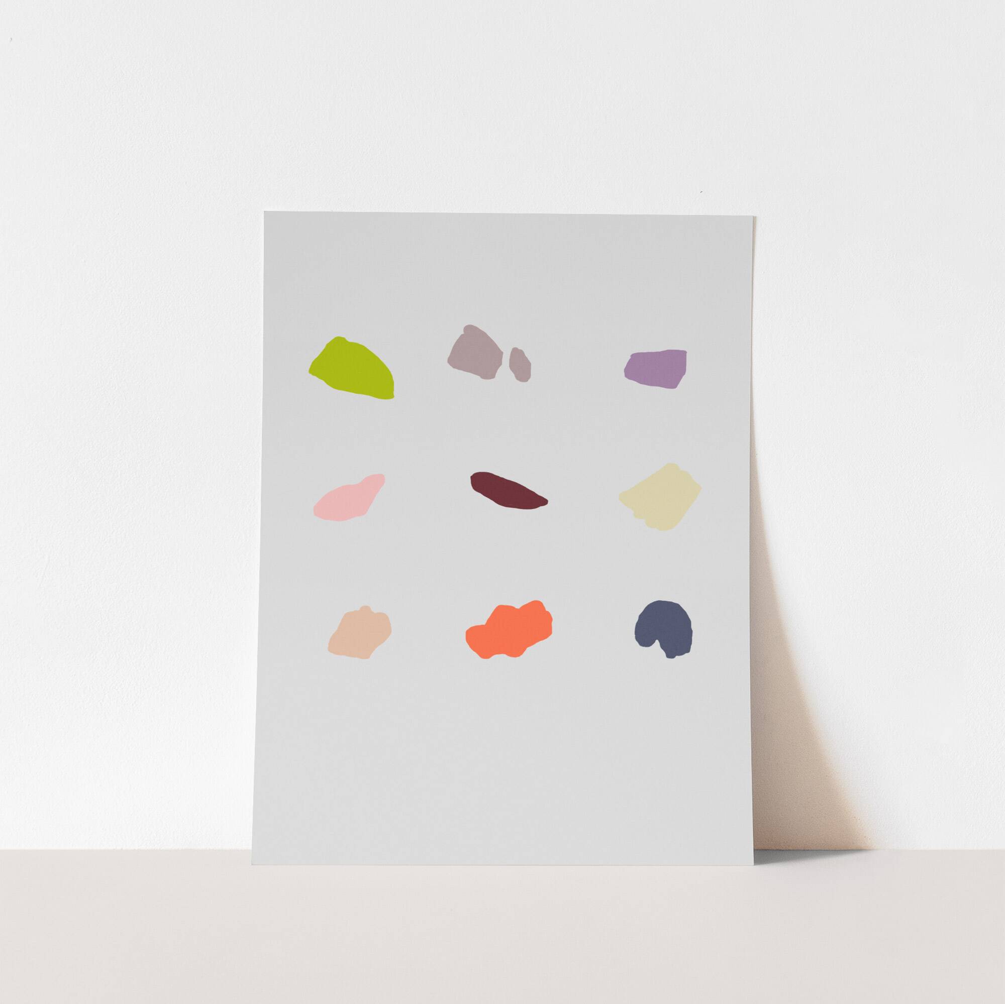 Abstract pebbles giclee print 50x70 cm