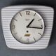 Vintage ceramic clock silent wall clock "Bayard white blue silver"