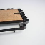 Vintage Metal Wall Mirror with Hooks, 1960's.