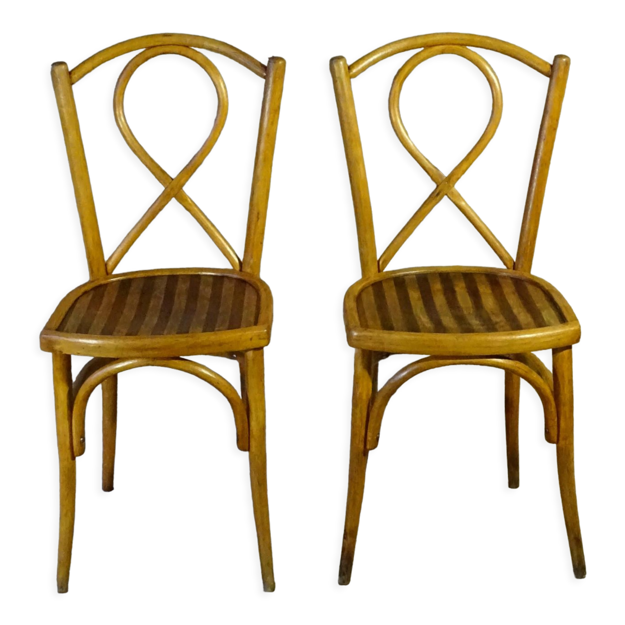 2 chaises gyf, bistrot assises bois, 1935