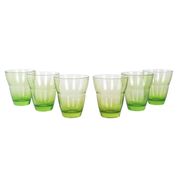 Set of green glasses, Italian design, 1980s, production: Italy